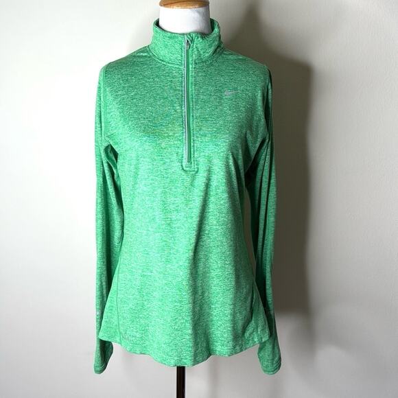 Nike Running Dri Fit Green Element 1/2 Zip Pullover - Picture 1 of 5